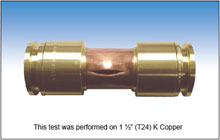 MedGas Copper fitting test photo